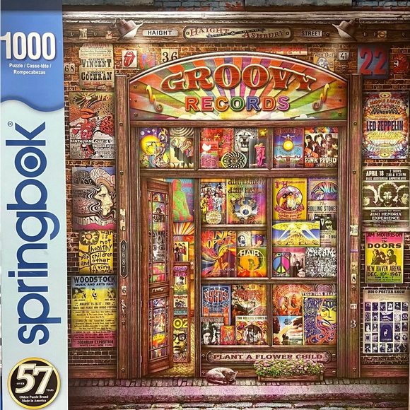 •Springbok 1000pc. ‘Groovy Records’ Puzzle EUC - Picture 6 of 7